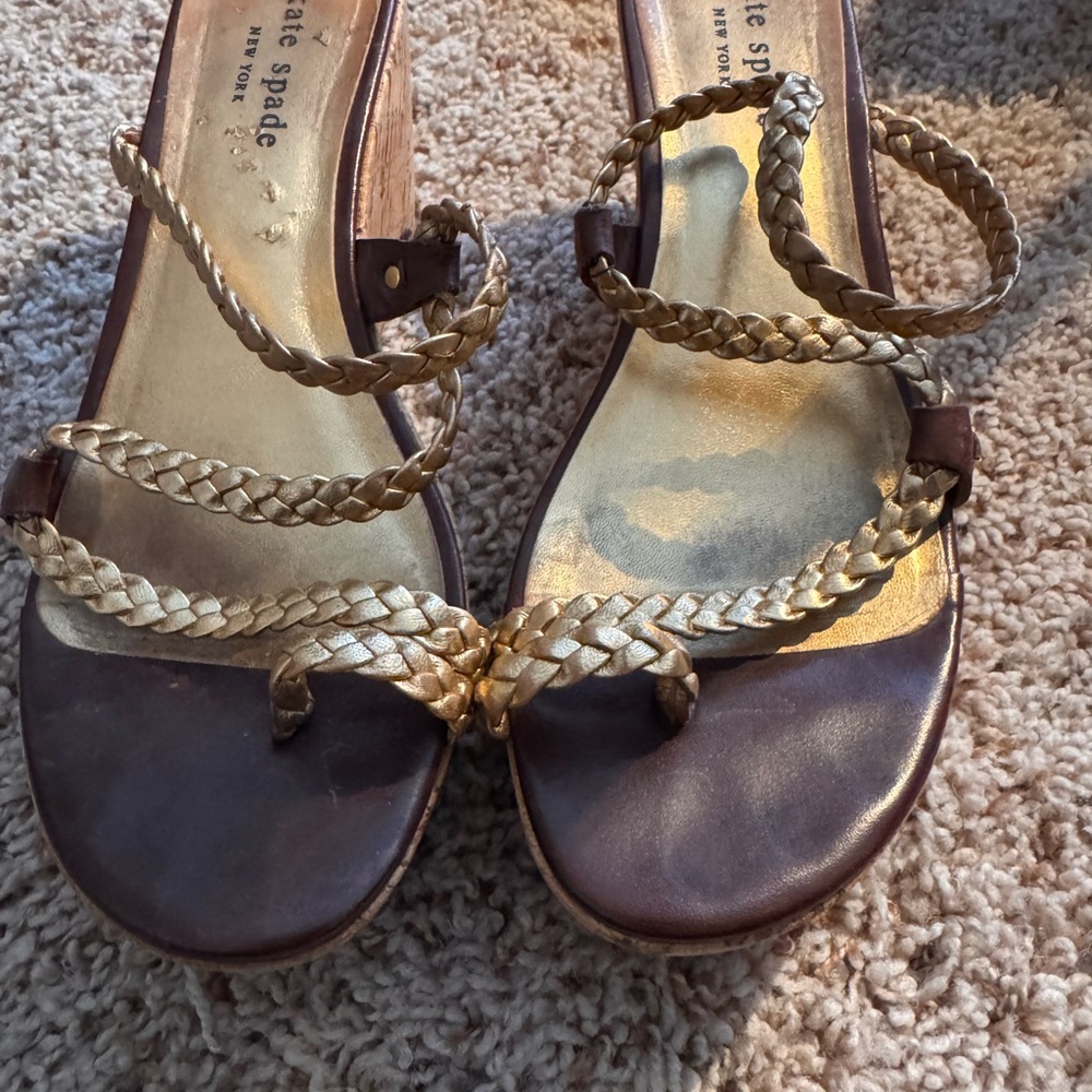 Kate Spade Braided Gold Sandals
